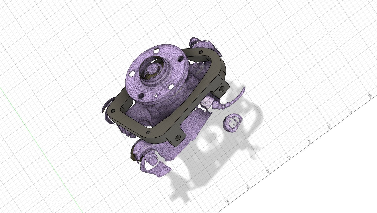 Escaneo 3D de mangueta y soporte de freno